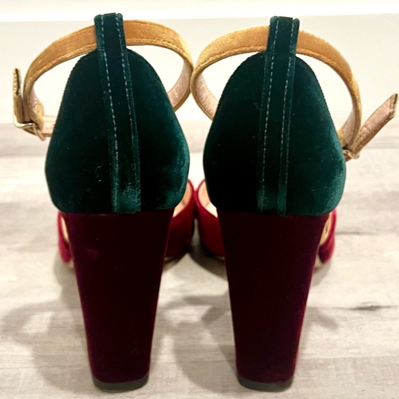 J. Crew Multicolor Colorblock Pointed Toe Block Heel Pump Comfortable Size 7 - Picture 7 of 8